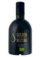 Medium sized 500ml, dark glass container with single estate Golden Nectar, Organic, Extra Virgin, Olive Oil