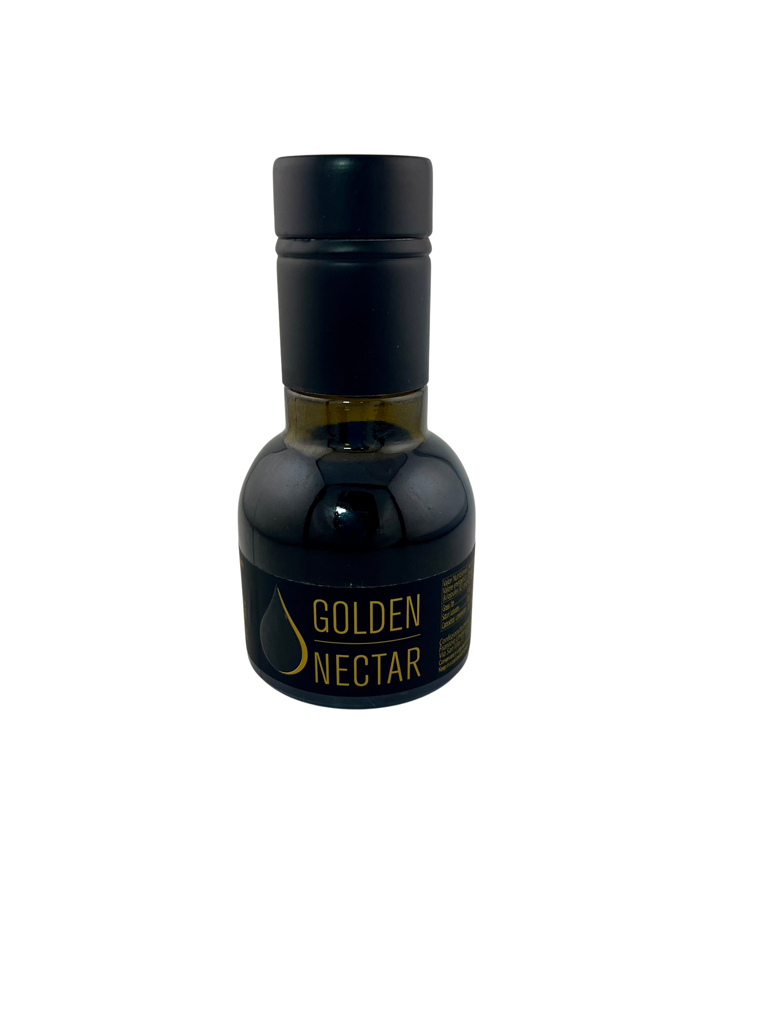 Small 100ml bottle of Picholine Golden Nectar, Organic, Extra Virgin, Olive Oil with dark glass container 