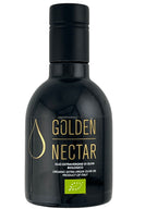 Small 250ml bottle of Picholine Golden Nectar, Organic, Extra Virgin, Olive Oil with dark glass container 